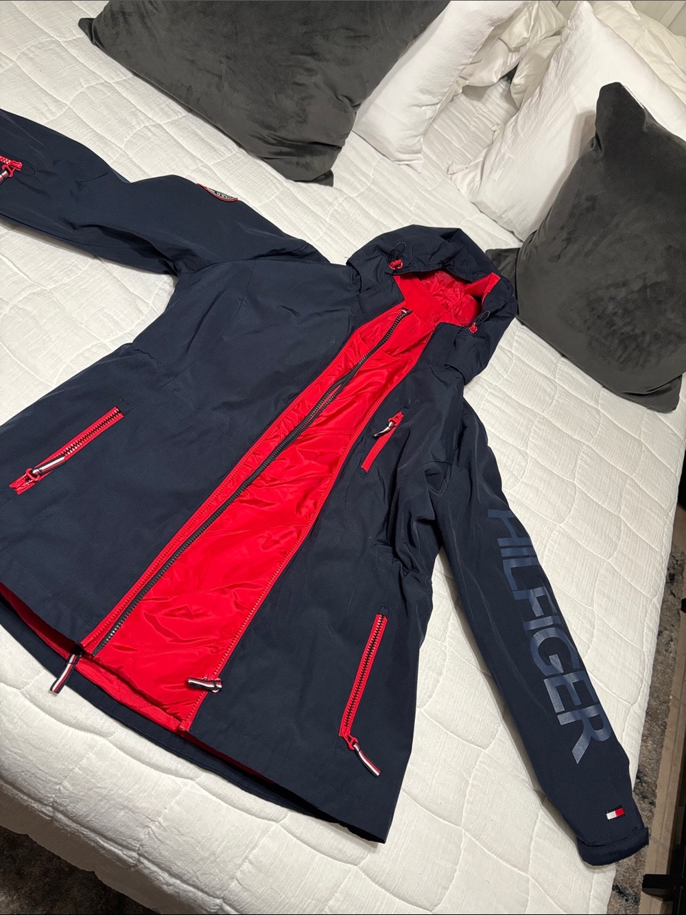 Tommy Hilfiger Men’s Navy Jacket with Red Interior